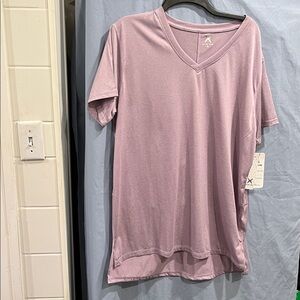 Game Time Lavender V-Neck Shirt woman tunic size 1X